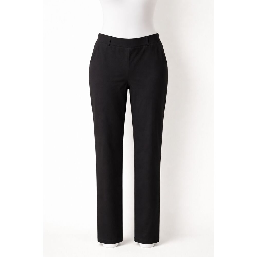Mary Crafts Black Pull-On Pants Size 18 Stretch Work Career Straight Leg
